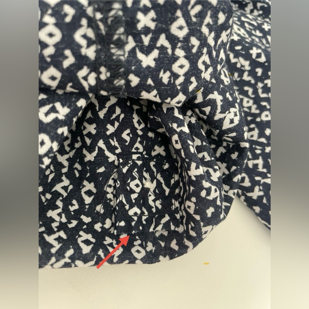 St. John's Bay Navy and White Button-Down Shirt 3/4 Sleeves - Picture 8 of 8